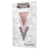 Porte-bloc marbre gris de blanc de triangles de rose rose (Gauche)