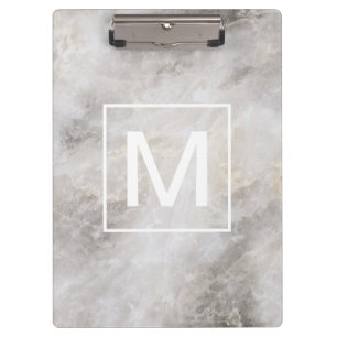 Porte-bloc Marbre Gris Tendance Monogrammé