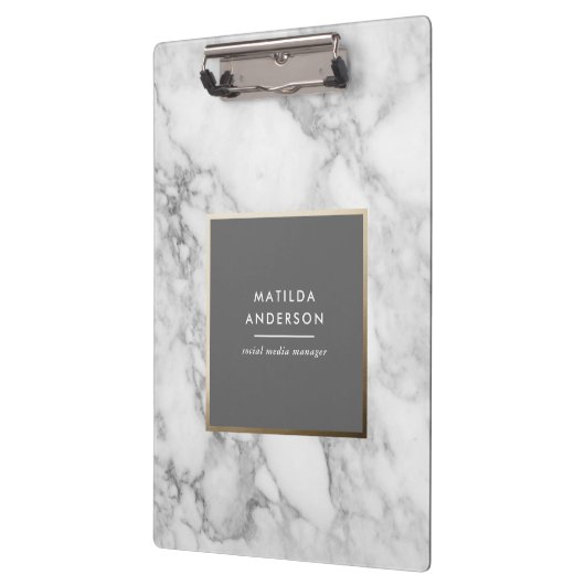 Porte-bloc Marbre minimal moderne et géométrique or (Gauche)