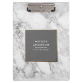 Porte-bloc Marbre minimal moderne et géométrique or (Devant)