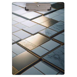 Porte-bloc Marbre Or Carreaux Luxe Géométrie