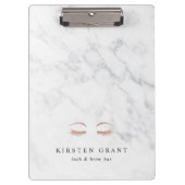 Porte-bloc Marbre & Rose Gold Lashes & Brows Beauty Logo (Devant)