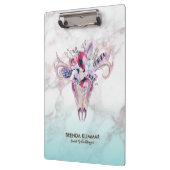 Porte-bloc Marbre Rose-or tendance Ombre & Crâne Boho (Gauche)