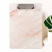 Porte-bloc Marbre rose vif Trendy mignon Nom personnalisé