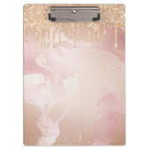 Porte-bloc Marbre Rosegold Blush avec Droplets Parties scinti (Devant)