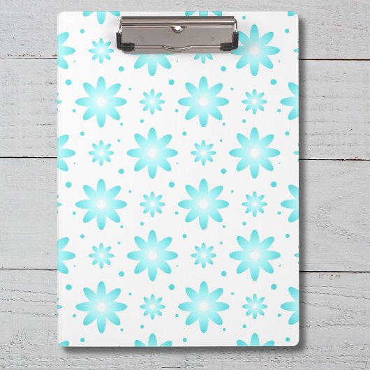 Porte-bloc Marguerite délicate blanche et turquoise, point mo