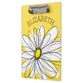 Porte-bloc Marguerite lunaire jaune et blanc avec texte perso (Gauche)