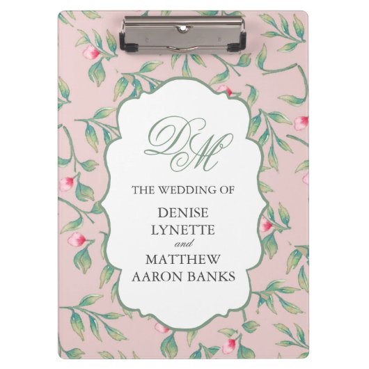 Porte-bloc Mariage botanique souple (Devant)