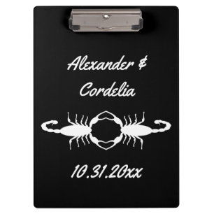 Porte-bloc Mariage gothique blanc Scorpions personnalisé