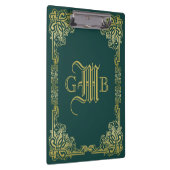 Porte-bloc Mariage Monogramme Classic Gold Frame Dark Green (Swatch)