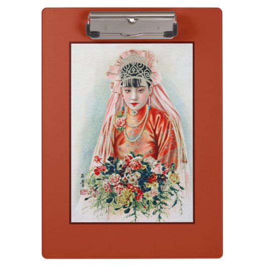 Porte-bloc Mariée en rouge au Mariage chinois à Shanghai (Devant)