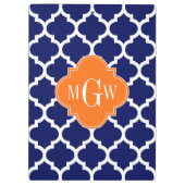 Porte-bloc Marine Blue Wt Chevron Citrouille Quatrefoil 3 Mon (Dos)