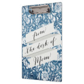 Porte-bloc Marine et Blanc Denim Damask Shabby Chic Print (Gauche)