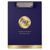 Porte-bloc Marine & Gold Logo Immobilier Affaires (Devant)