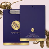 Porte-bloc Marine & Gold Logo Immobilier Affaires