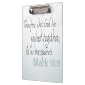 Porte-bloc Mark 10:9 Bible de mariage Verse (Gauche)