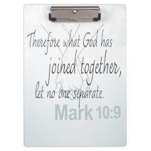 Porte-bloc Mark 10:9 Bible de mariage Verse