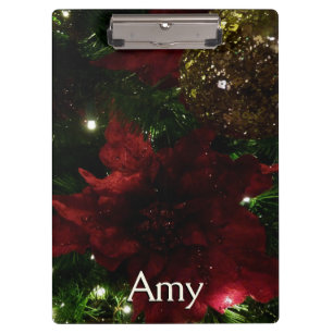 Porte-bloc Maroon et Arbre de Noël d'or I Photo de vacances