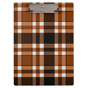 Porte-bloc Marron Noir Blanc Flanelle Motif Tartan Design