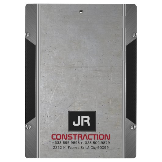 Porte-bloc Masculine Gris Grungy Texture métallique (Dos)