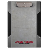 Porte-bloc Masculine Gris Grungy Texture métallique (Devant)