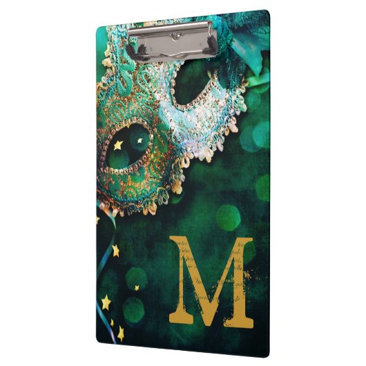 Porte-bloc Masquerade Masque Costum Monogramme Carte Clip Ini (Gauche)