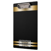 Porte-bloc Matte Black Gold Shine Elegant Glam Personnalisé (Gauche)