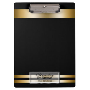 Porte-bloc Matte Black Gold Shine Elegant Glam Personnalisé