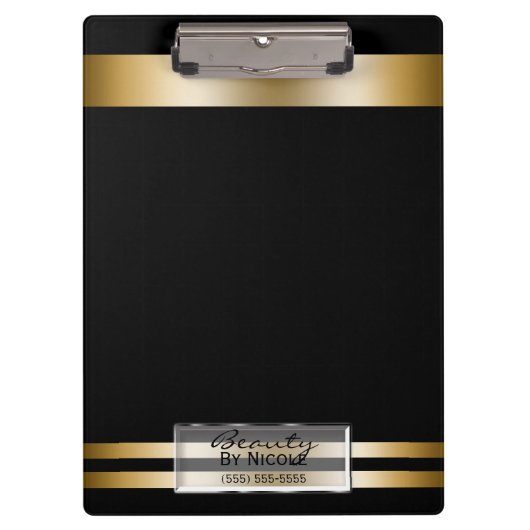 Porte-bloc Matte Black Gold Shine Elegant Glam Personnalisé (Devant)