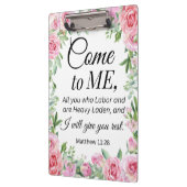 Porte-bloc Matthieu 11:28 Motivational Bible Verse Floral Ros (Gauche)
