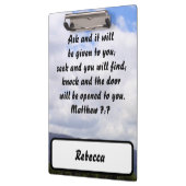 Porte-bloc Matthieu 7:7 Favorite Custom Bible Verse (Gauche)