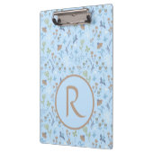 Porte-bloc Mead Flowers Bleu Monogramme (Gauche)