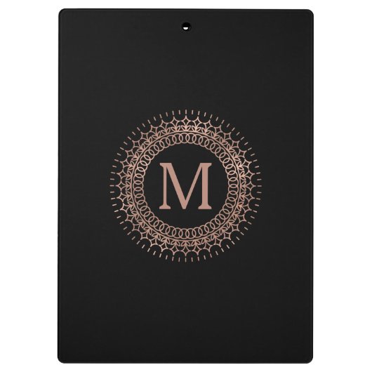 Porte-bloc Médaillon d'or Rose Black & Faux (Dos)