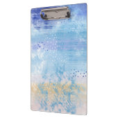 Porte-bloc Média mixte Abstrait bleu turquoise jaune (Gauche)