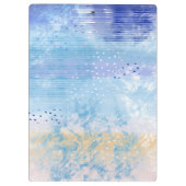 Porte-bloc Média mixte Abstrait bleu turquoise jaune (Dos)