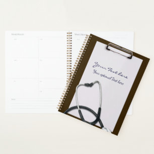 Porte - bloc Médicale Brown avec Stethoscope