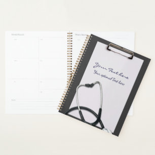 Porte - bloc Médicale gris avec Stethoscope