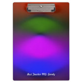 Porte-bloc Meilleur enseignant Ajouter le nom Bleu, pourpre, (Devant)