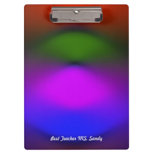 Porte-bloc Meilleur enseignant Ajouter le nom Bleu, pourpre, (Devant)