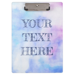 Porte-bloc Mélange bleu et rose d'aquarelle avec la citation