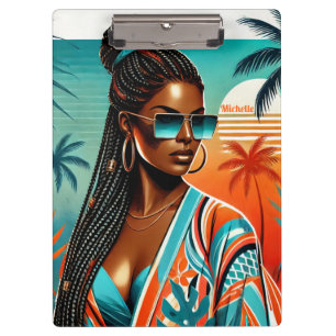 Porte-bloc Melanin Woman - Braided Half Up - Tropical