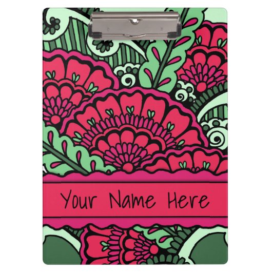 Porte-bloc Mention rose chaud vert Zen Mandala Art Classroom (Devant)