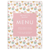 Porte-bloc Menu de la boulangerie de Cupcake (Dos)
