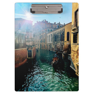 Porte-bloc Menu de photographie de gondole du canal de Venise