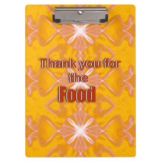 Porte-bloc Merci pour la nourriture (Devant)