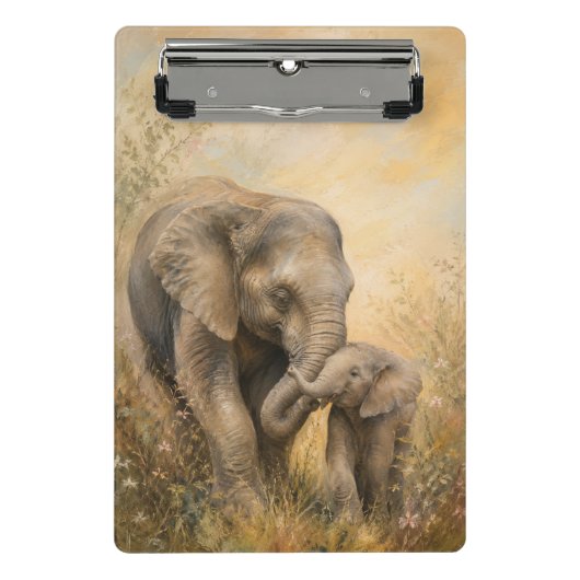 Porte-bloc Mère & Bébé Éléphant | (Devant)