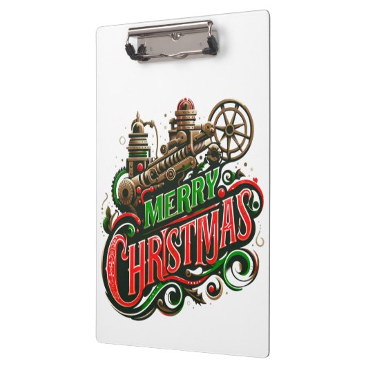 Porte-bloc Merry Christmas steampunk (Gauche)