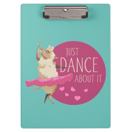 Porte-bloc Message de mouton drôle - Il suffit de danser à pr (Devant)