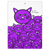 Porte-bloc Mignon Chat Violet Clipboard (Dos)
