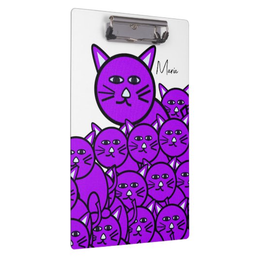 Porte-bloc Mignon Chat Violet Clipboard (Swatch)